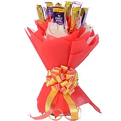 Exquisite Collection of Cadbury Dairy Milk with 5 Star Chocolates arranged beautifully in a Bouquet