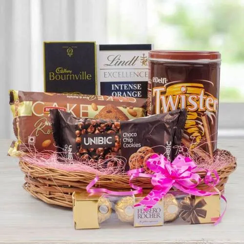 Scrumptious Chocolates Gift Basket for Mothers Day