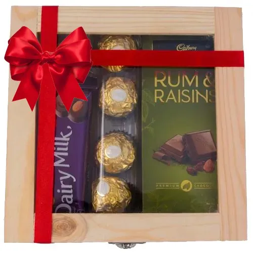 Special Wooden Gift Box of Assorted Chocolates