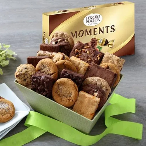 Tasty Brownies with Cookie Mans Assorted Cookies Gift Box