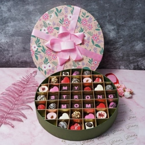 Beautiful Floral Box of 37 piece Assorted Message Chocolates