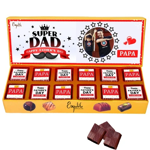 Pure Luxury Personalised Fathers Day Chocolate Gift from Daughter and Son