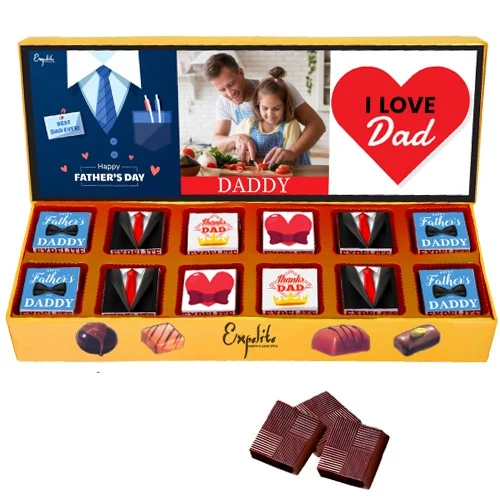 Personalized Fathers Day 12pcs Chocolate Gift for Dad