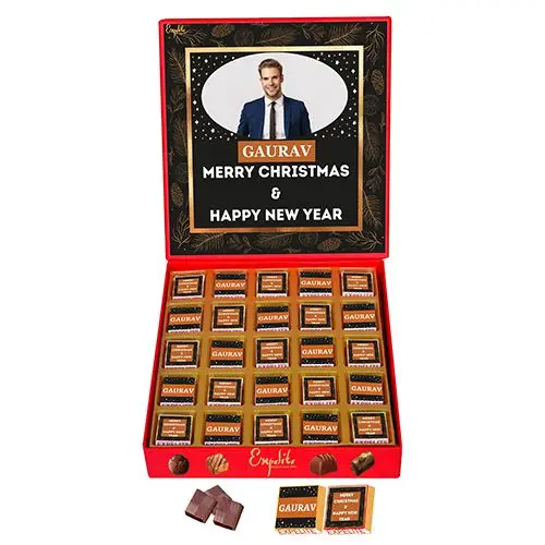 Unwrap Joy  25 Festive Personalized Chocolates Box