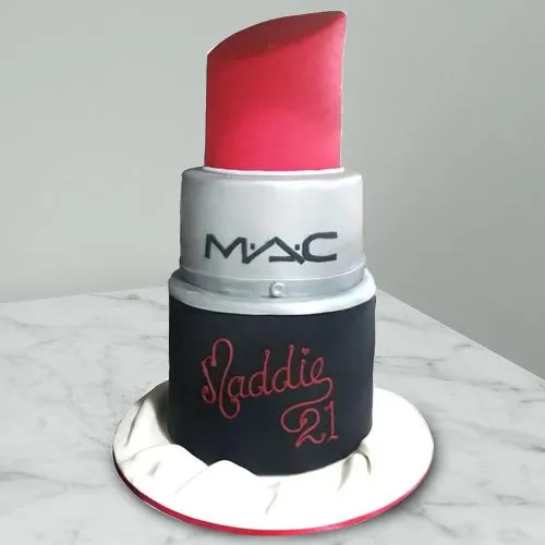 Exquisite Chocolate Cake in M.A.C Lipstick Design