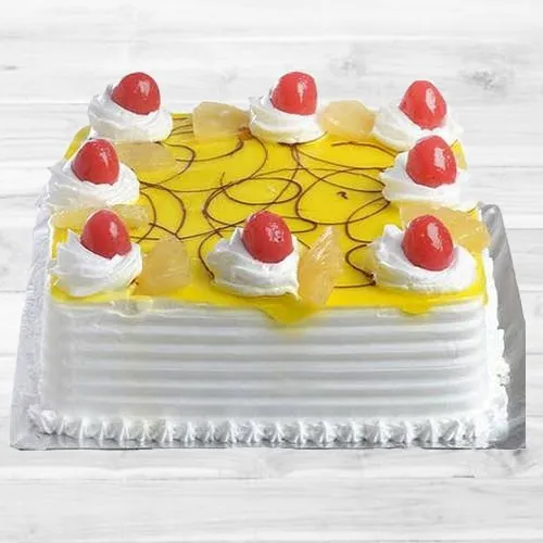 Fascinating Eggless Pineapple Cake