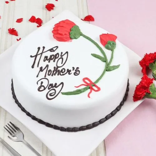 Sumptuous Happy Mothers Day Vanilla Cake