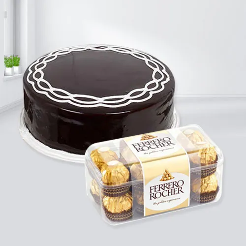 Tasty Chocolate Cake with Ferrero Rocher