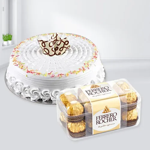 Marvelous Vanilla Cake with Ferrero Rocher