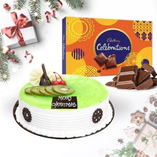 Enticing Kiwi Cake with Cadbury Celebrations Pack