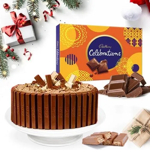 Pleasant Kitkat Cake with Cadbury Celebration Chocolates