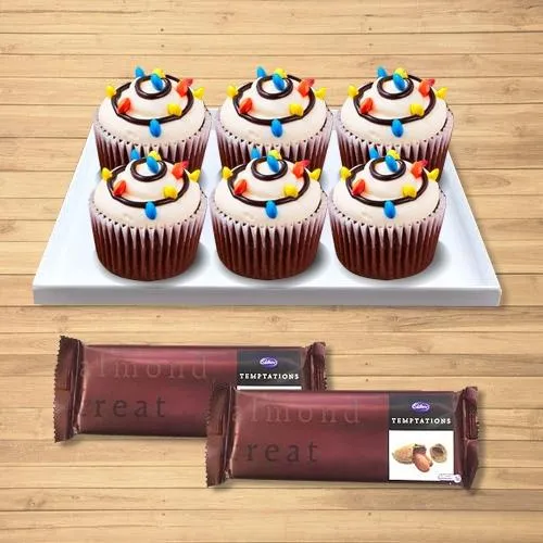 Tempting Combo of Cup Cakes with Cadbury Temptations