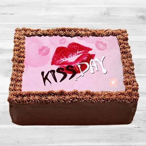 Silky Kiss Day Special Photo Cake in Chocolate Flavor
