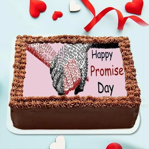 Pleasurable Promise Day Photo Print Chocolate Cake