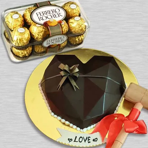 Exceptional Heart Shape Smash Cake n Hammer with Ferrero Rocher