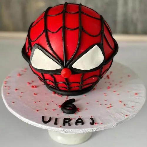 Remarkable Spider Man Round PiÃ±ata Cake