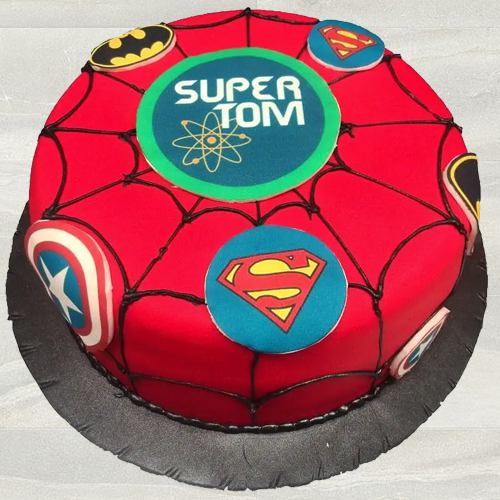 Magical Super Hero Fondant Cake for Kids Party