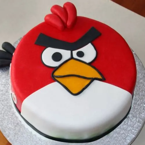 Delicate Birthday Special Angry Bird Fondant Cake