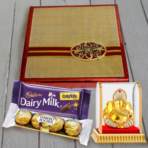 Send Combo of Chocolates N Dry Fruits with Vighnesh Ganesh Idol