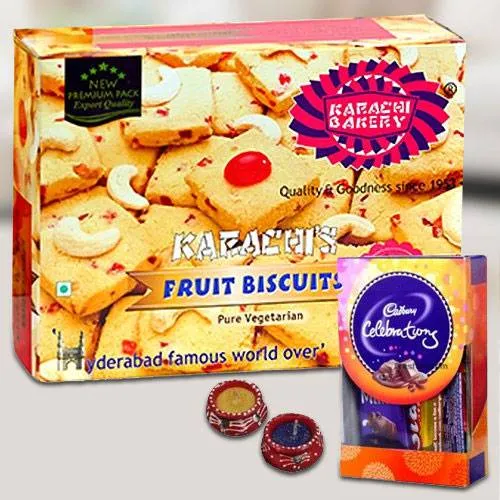 Fruit Biscuits with Assorted Chocolates for Diwali