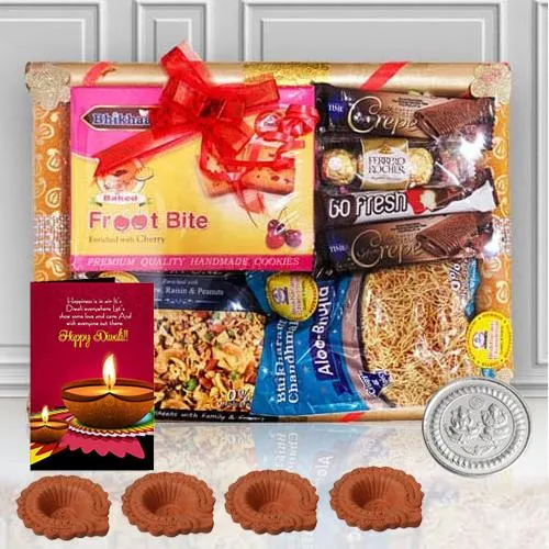 Amazing Diwali Gifts of Chocolates, Snacks n Diya, Free Coin