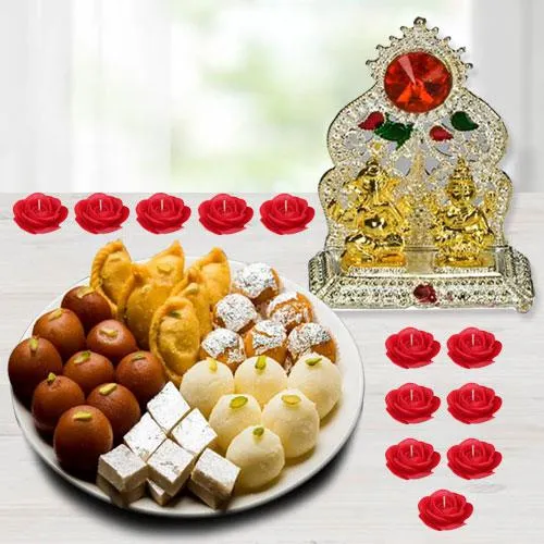 Exclusive Diwali Sweets with Laxmi Ganesh Mandap, Free Candle