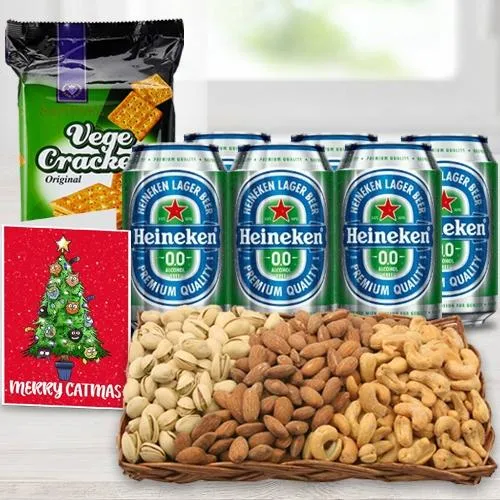 Exquisite Non Alcoholic Beer n Nut Gift Basket