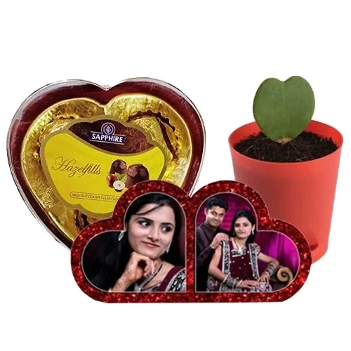 Outstanding Personalized HB Double Heart, Zoya Heart Plant n Sapphire Chocolate