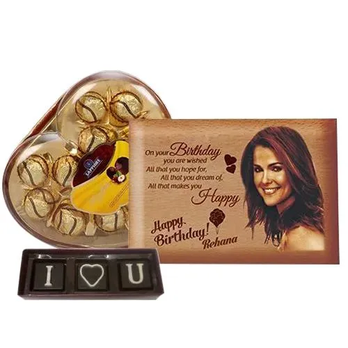 Amazing Personalized MD Love Frame with Chocolates Combo