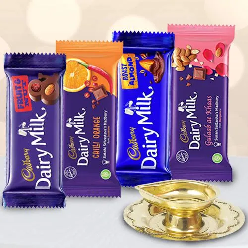 Piquant Cadbury Latest Edition Chocolates with Brass Oil Lamp