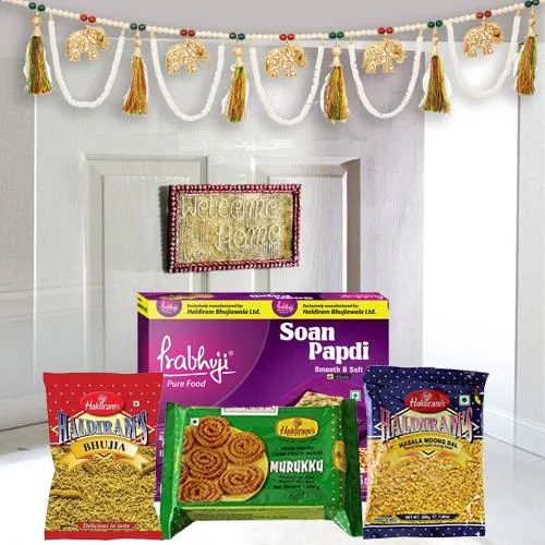 Beautiful Toran N Haldiram Sweets and Snacks Diwali Combo