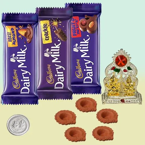 Luscious Cadbury Chocolates with Laxmi Ganesh Mandap, Free Coin n Diya