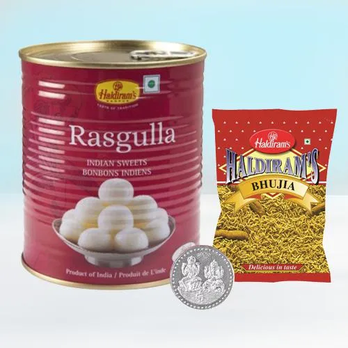 Lovely Haldiram Sweets n Snacks Combo for Diwali with Free Coin