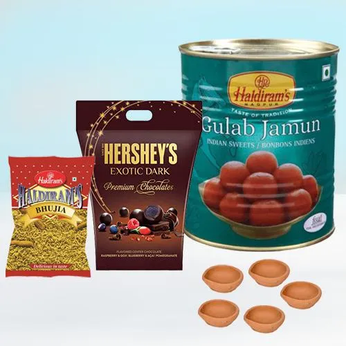 Zesty Hersheys Dark Chocolates with Haldiram Sweets n Snacks