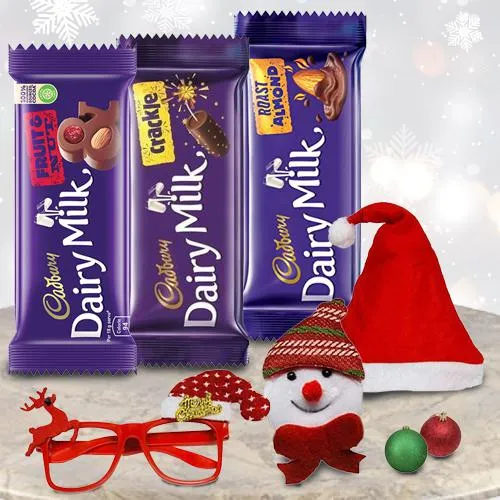 Resplendent Gift of Cadbury Chocolates n Xmas Accessories for Kids