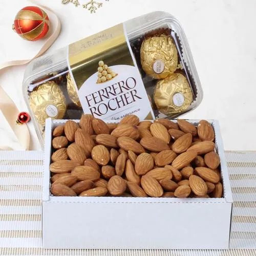 Impressive Xmas Gift of Ferrero Rocher Chocolates n Healthy Almonds