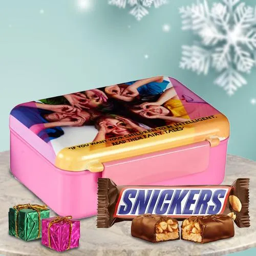 Amazing Personalized Printed Lunch Box with Snickers Bar