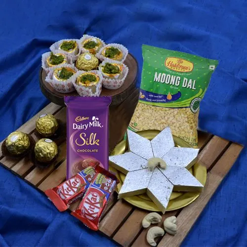 Bountiful Combo of Haldirams Sweets n Snacks with Assorted Chocolates