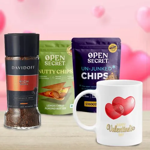 V-day Gift of Coffee Mug, Instant Coffee n Open Secret Chips