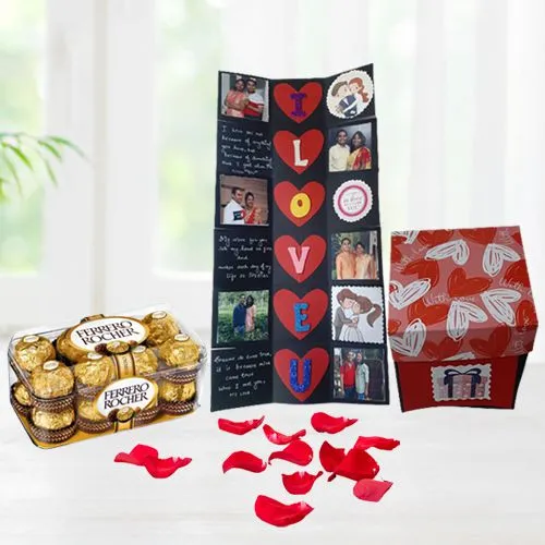 Impressive Personalized Love Infinity Box with Ferrero Rocher Chocolates