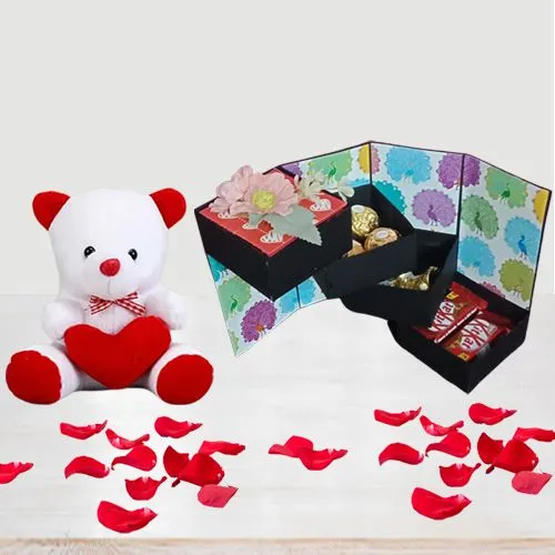 Superb 4 Layer Stepper Box and a Love Teddy with Heart Combo