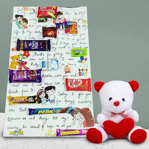 Impressive Chocolate Message Card and a Teddy with Heart