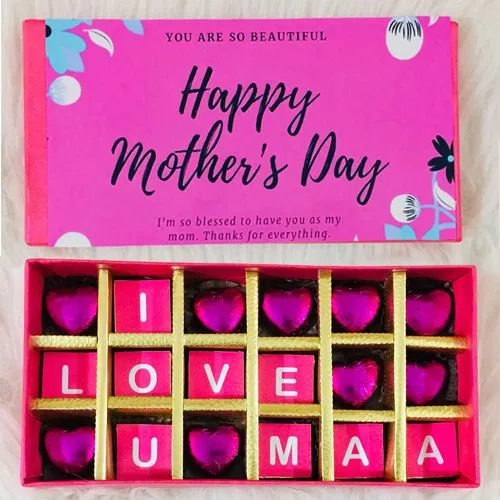 Mothers Day Greetings Personalized Message Handmade Chocolate Box