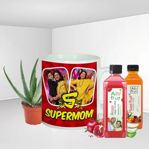 Exquisite Aloe Vera Plant n Personalized Coffee Mug with Alo Fruit Juice