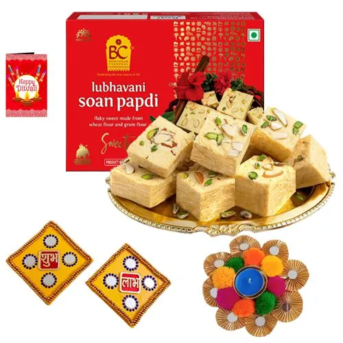 Special Soan Papdi Sweetness with Tea Light Candles