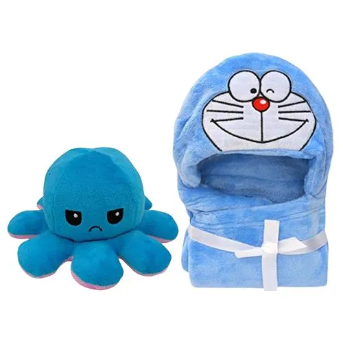Adorable Bath Towel N Octopus Plush Combo Set for Kids