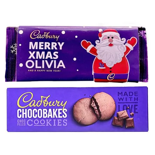 Drooling Personalized Christmas Wish Cadbury Pair