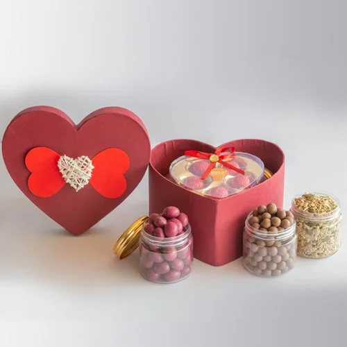 Wonderful Heart Box with Chocolate Assortments N Seed Mix