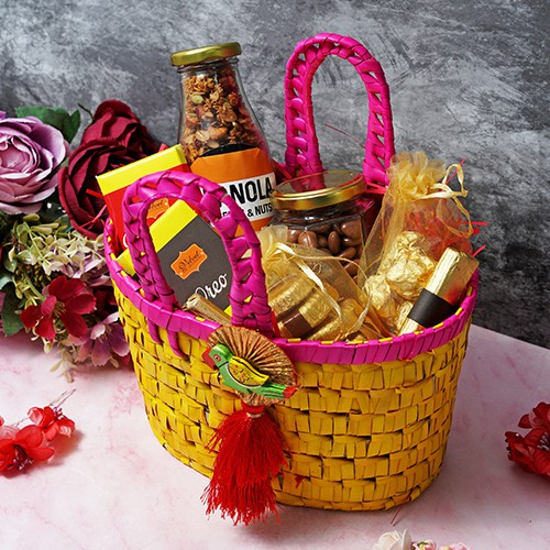 Enticing Basket of Loaded Treats for Mom
