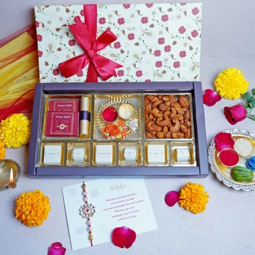 Winsome Box of Rakhi N Chocolates